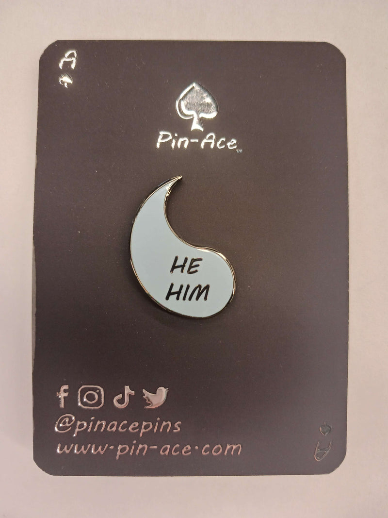 Customizable Pride Pin: He/Him Left