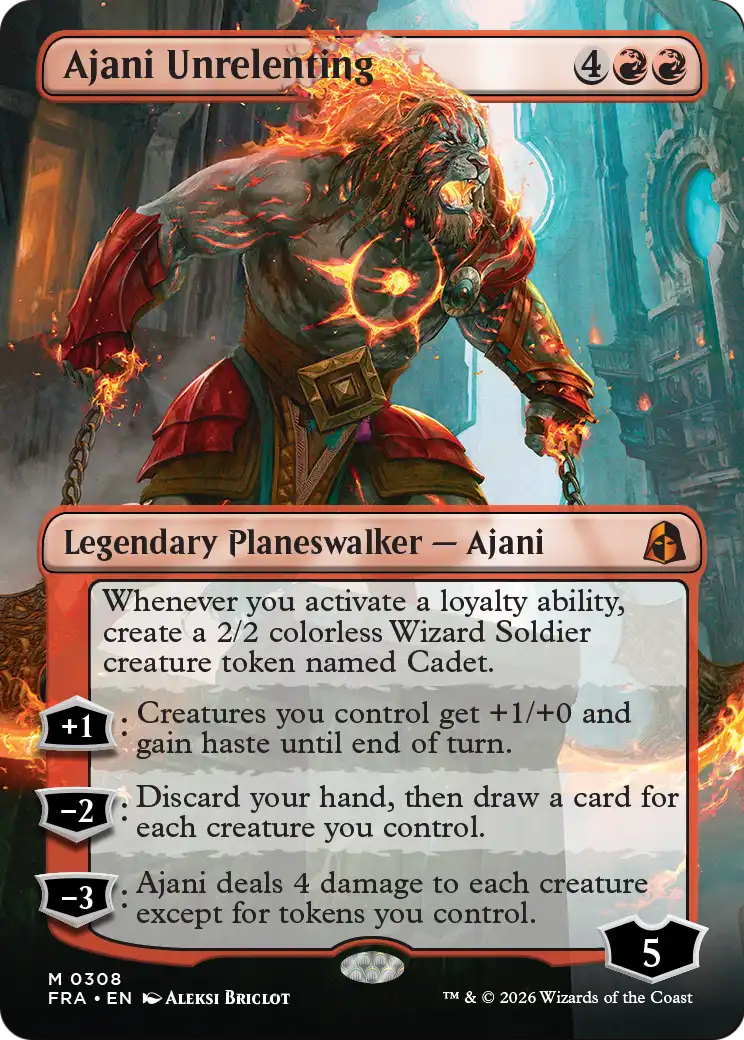 Ajani Unrelenting (Borderless) [Reality Fracture]