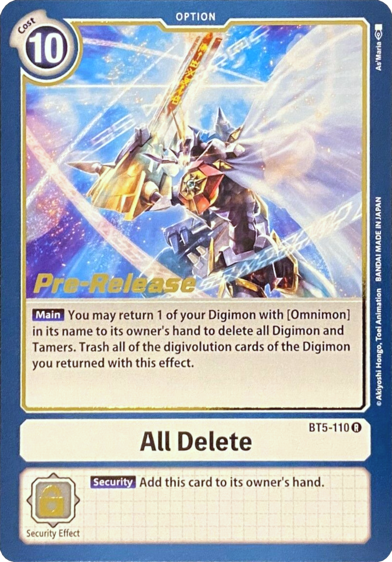 All Delete [BT5-110] [Battle of Omni Pre-Release Promos]