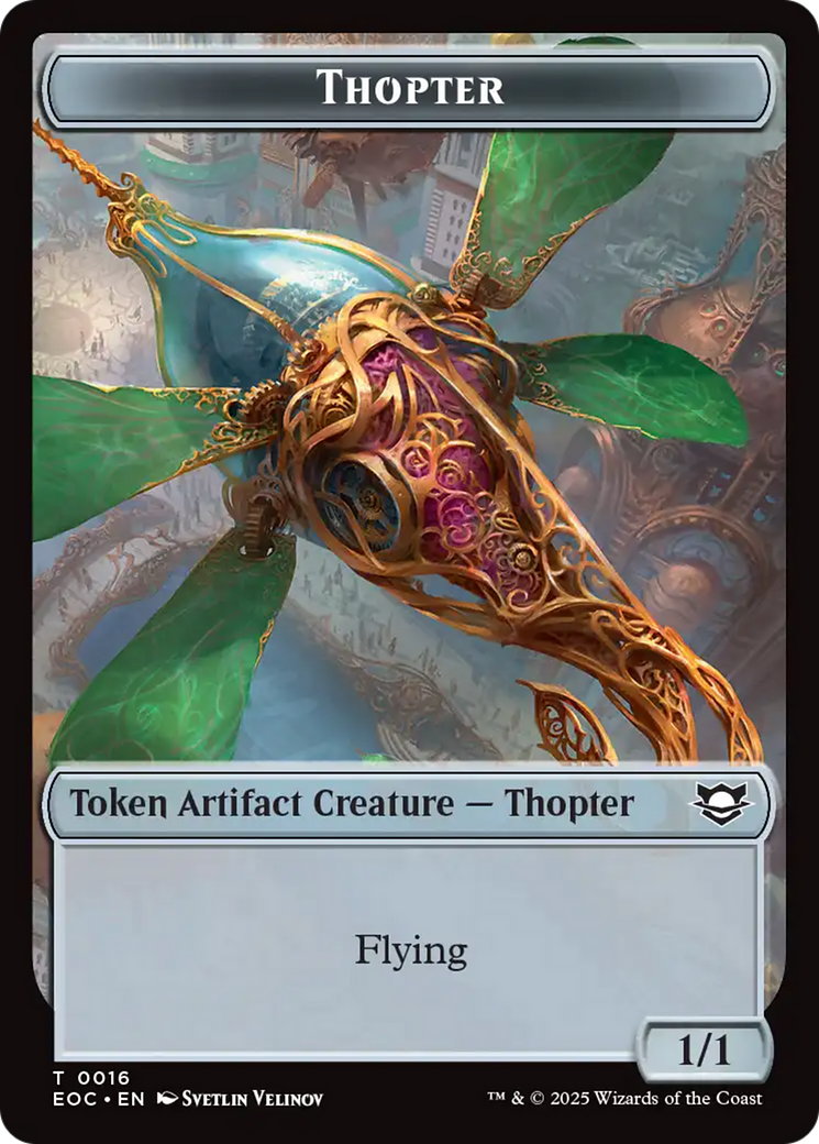 Thopter // Gnome Double-Sided Token [Edge of Eternities Commander Tokens]