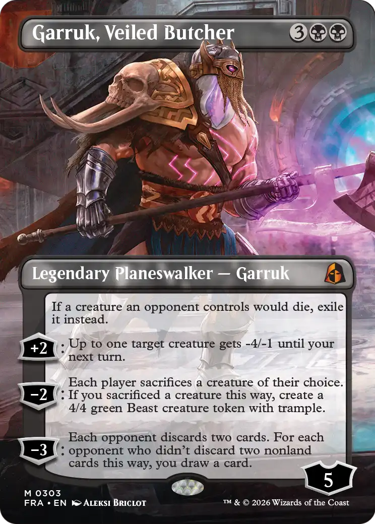 Garruk, Veiled Butcher (Borderless) [Reality Fracture]