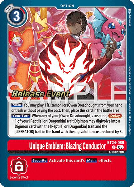 Unique Emblem: Blazing Conductor [BT24-089] [Time Stranger Release Events Cards]