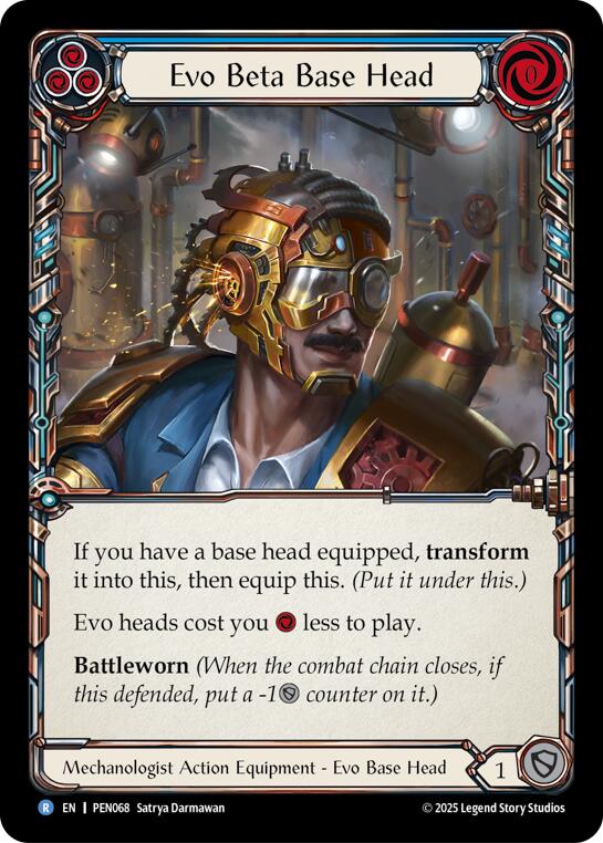 Evo Beta Base Head (Blue) (Cold Foil) [PEN068] (Compendium of Rathe)  Cold Foil