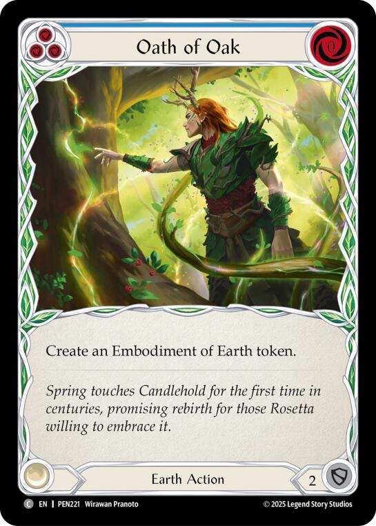 Oath Of Oak (Blue) (Rainbow Foil) [PEN221] (Compendium of Rathe)  Rainbow Foil