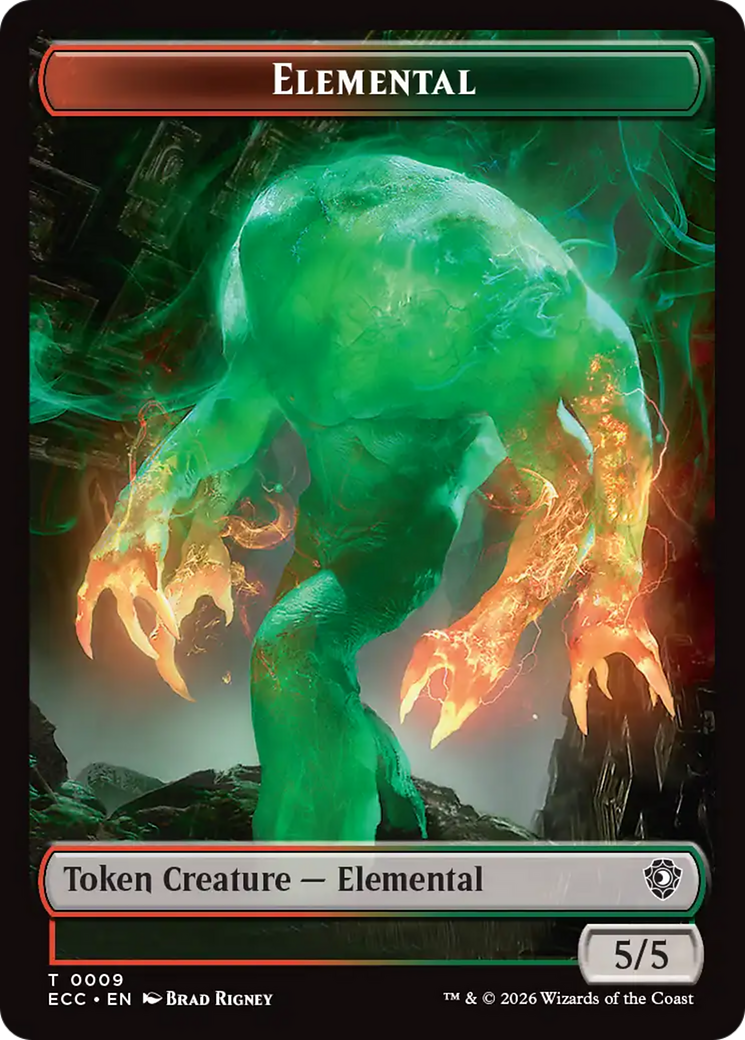 Rhino Warrior // Elemental (0009) Double-Sided Token [Lorwyn Eclipsed Tokens]