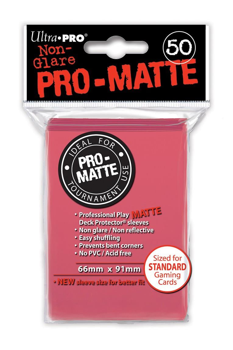 Ultra Pro - Hot Pink Non-Glare Deck Protector Sleeves - 66mmx91mm