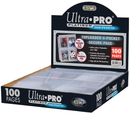 Box of 100 Ultra Pro 4 Pocket Pages Secure Platinum for Top Loader