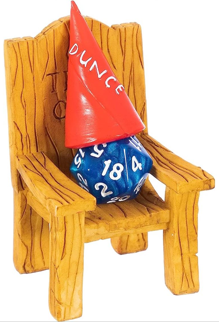 Dice Jail Chair and Dunce Hat