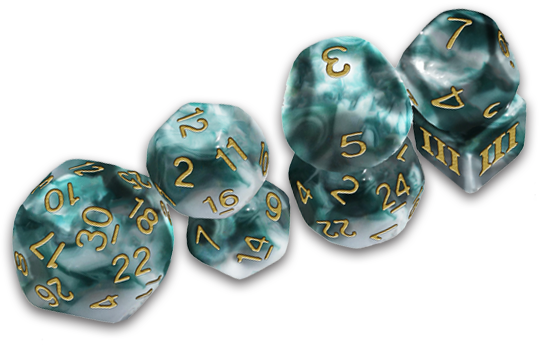 Funky 7-Die Set Thracian Smoky Sacrifice DCC Dice