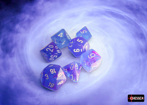 Nebula Aura/White Polyhedral 7-Dice Set CHX 27567