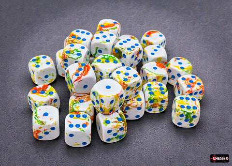 36 12mm Breezy w/Blue Brush D6 Dice - CHX24809