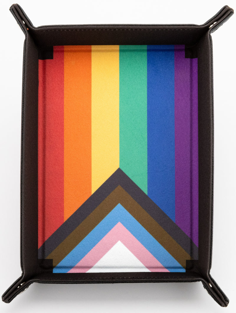 Pride Folding  Dice Tray - Progress Pride Flag