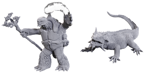 Nolzur's Marvelous Miniatures: Tortle Druid & Wild Shape Giant Lizard