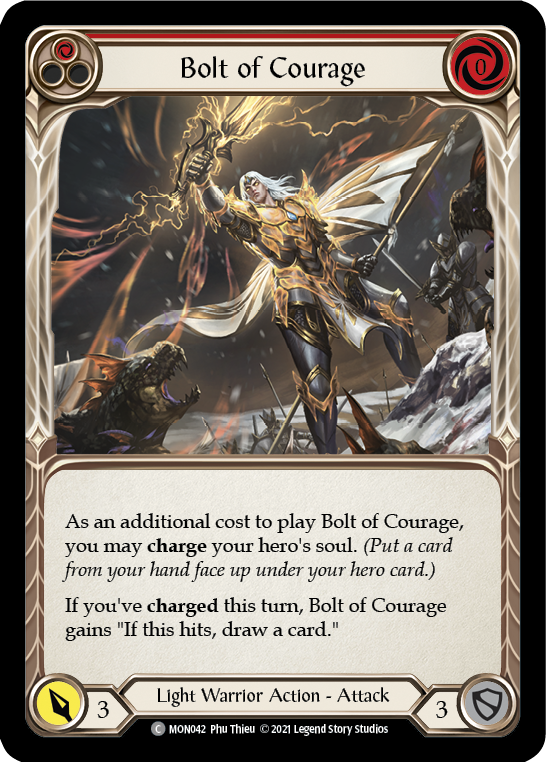 Bolt of Courage (Red) (Rainbow Foil) [MON042-RF] 1st Edition Rainbow Foil