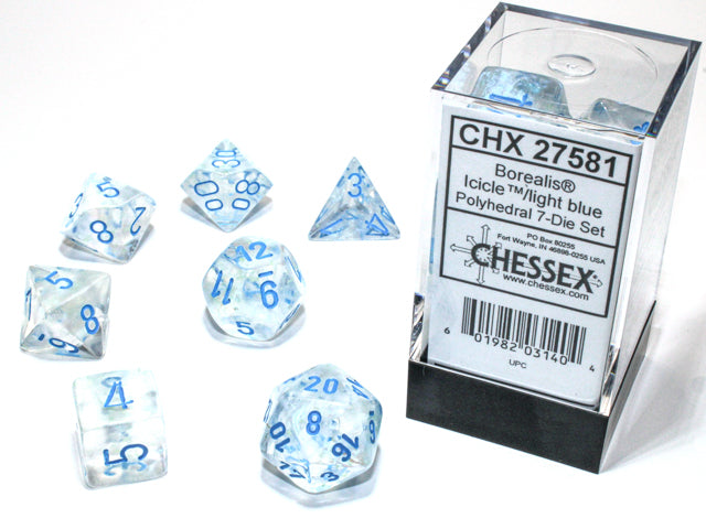 7 Borealis Icicle/Light Blue Mini-Polyhedral Set - CHX 20581