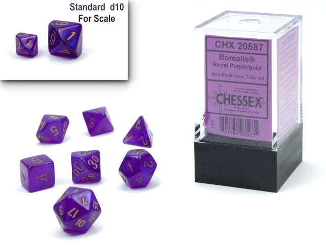 7 Borealis Royal Purple/Gold Mini-Polyhedral Set - CHX 20587