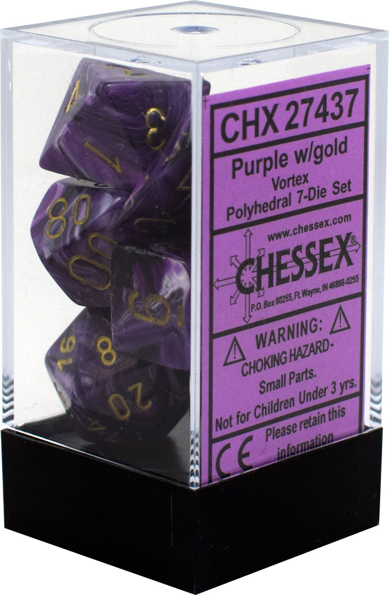 Vortex Purple/gold Polyhedral 7-Dice Set CHX 27437