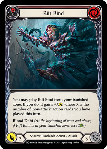 Rift Bind (Red) (Rainbow Foil) [U-MON174-RF] Unlimited Rainbow Foil