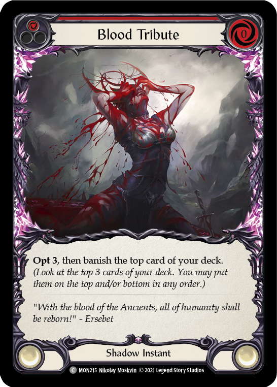 Blood Tribute (Red) (Rainbow Foil) [MON215-RF] 1st Edition Rainbow Foil