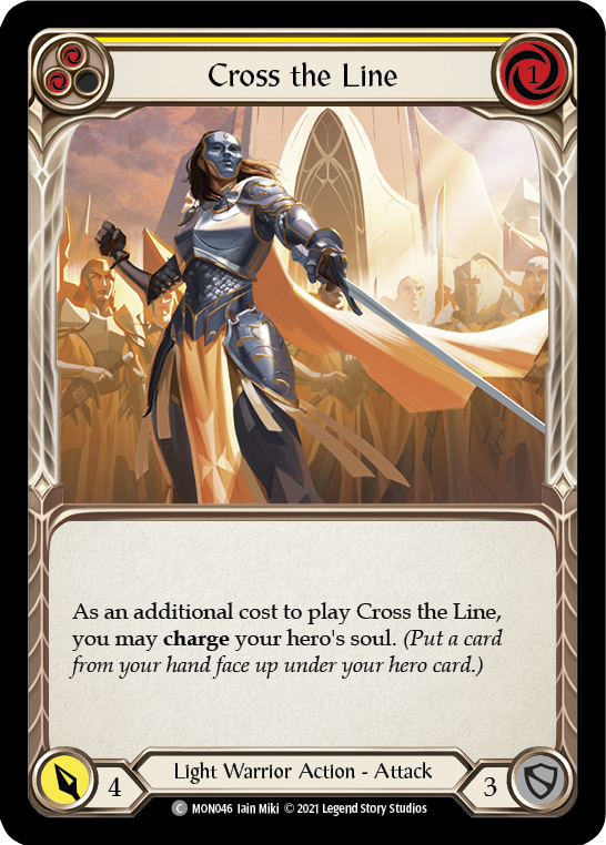Cross the Line (Yellow) (Rainbow Foil) [MON046-RF] 1st Edition Rainbow Foil