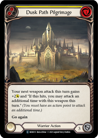Dusk Path Pilgrimage (Yellow) (Rainbow Foil) [U-MON111-RF] Unlimited Rainbow Foil