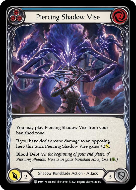 Piercing Shadow Vise (Blue) (Rainbow Foil) [MON173-RF] 1st Edition Rainbow Foil