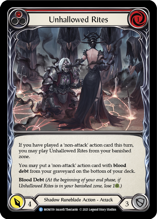 Unhallowed Rites (Red) (Rainbow Foil) [MON159-RF] 1st Edition Rainbow Foil