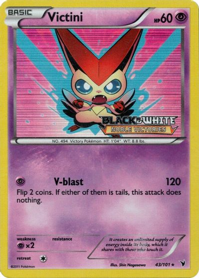 Victini (43/101) (Prerelease Promo) [Black & White: Black Star Promos]