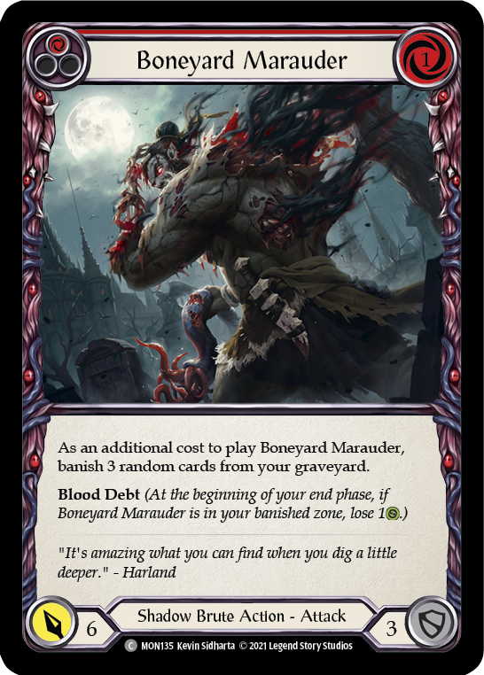 Boneyard Marauder (Red) (Rainbow Foil) [MON135-RF] 1st Edition Rainbow Foil