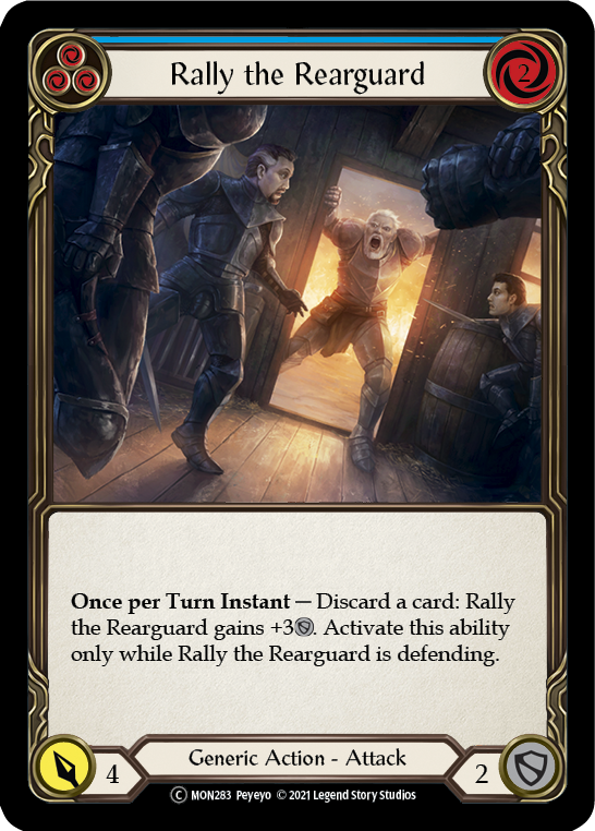 Rally the Rearguard (Blue) (Rainbow Foil) [U-MON283-RF] Unlimited Rainbow Foil