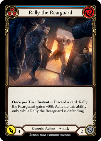 Rally the Rearguard (Blue) (Rainbow Foil) [U-MON283-RF] Unlimited Rainbow Foil