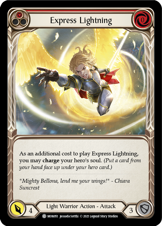 Express Lightning (Red) (Rainbow Foil) [MON051-RF] 1st Edition Rainbow Foil