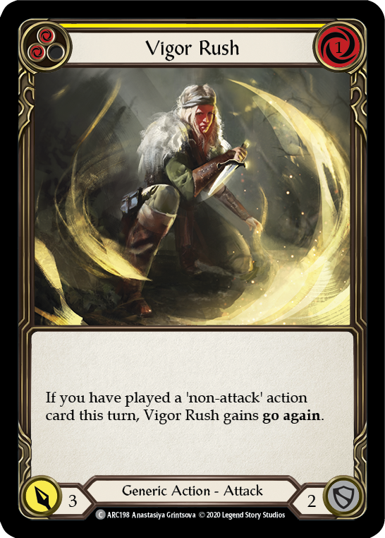 Vigor Rush (Yellow) [ARC198] Unlimited Edition Rainbow Foil