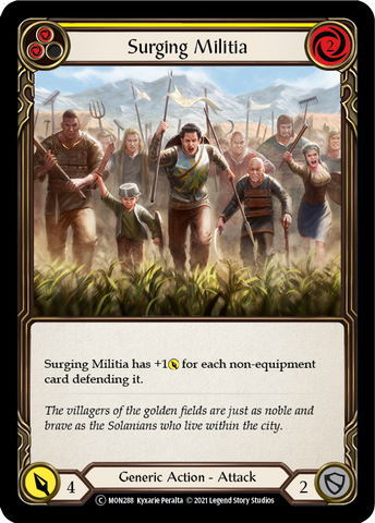 Surging Militia (Yellow) (Rainbow Foil) [U-MON288-RF] Unlimited Rainbow Foil