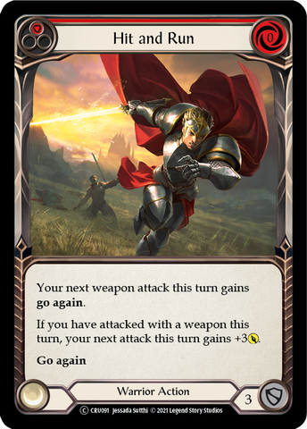 Hit and Run (Red) (Rainbow Foil) [CRU091-RF] Unlimited Rainbow Foil