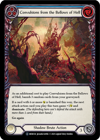 Convulsions from the Bellows of Hell (Blue) (Rainbow Foil) [U-MON134-RF] Unlimited Rainbow Foil