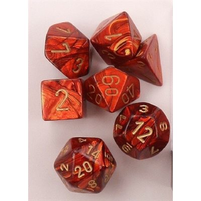 Scarab Scarlet/gold Polyhedral 7-Die Set CHX27414