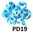 Marble Dice Set: Azure White PD19