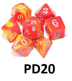 Marble Dice Set: Ruby/Yellow PD20