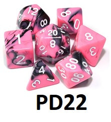 Marble Dice Set: Pink/Black PD22