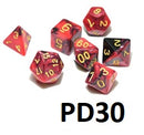 Marble Dice Set: Ruby/Black PD30