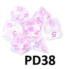 Transparent Dice Set: White Cloud PD38