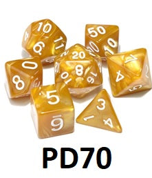 White Font Dice Set: Medallion Swirl PD70