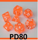 Transparent Dice Set: Orange PD80