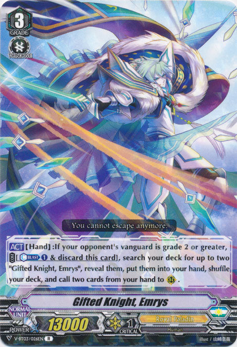 Gifted Knight, Emrys - V-BT03/026EN - R