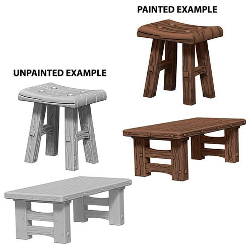 Wizkids Deep Cuts: Wooden Table And Stools