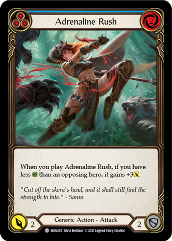 Adrenaline Rush (Blue) (Rainbow Foil) [MON265-RF] 1st Edition Rainbow Foil