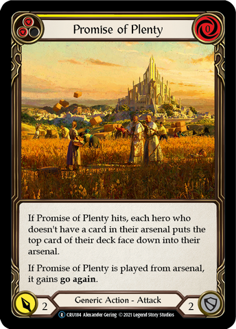 Promise of Plenty (Yellow) (Rainbow Foil) [CRU184-RF] Unlimited Rainbow Foil