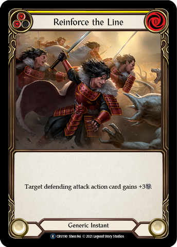Reinforce the Line (Yellow) (Rainbow Foil) [CRU190-RF] Unlimited Rainbow Foil