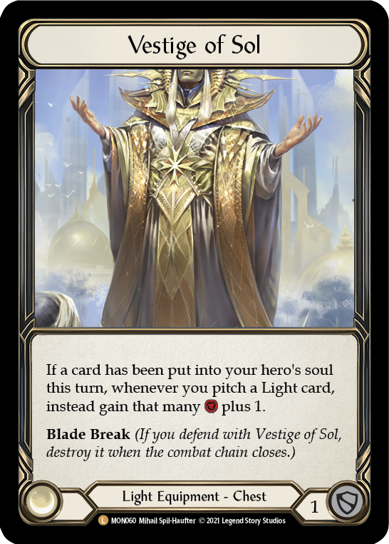 Vestige of Sol (Cold Foil) [MON060-CF] 1st Edition Cold Foil